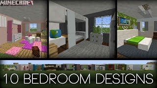 Minecraft  10 Bedroom Designs Plus tips [upl. by Kcirdneked551]