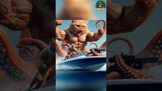 🌿🐈 GINGER CAT FIGHT WITH OCTOPUS 😺😺gingercat cat cute kitten kitty shorts trending fypシ [upl. by Magnusson251]