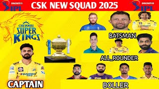 IPL 2025  CHENNAI SUPER KINGS NEW TARGET PLAYING SQUAD [upl. by Sitto216]