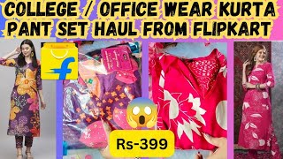 CollegeOffice Wear Kurta Pant Set Haul From Flipkart At Rs399😱Flipkart Sale🛍️ IsmatImpression786 [upl. by Noirda230]