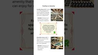 Facility vs Amenity Learn the Difference [upl. by Zerla]