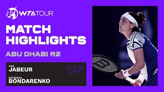 Ons Jabeur vs Kateryna Bondarenko  2021 Abu Dhabi Second Round  WTA Highlights [upl. by Fiedler]