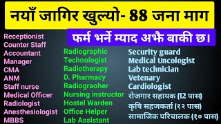 नयाँ Job Vacancy आयो  माग संख्या ८८ जना  जस्ले हेर्यो उसले जागिर खान्छ  Sanjib Karki [upl. by Fougere944]