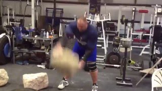 Strongman Stone Training Session  Brian Shaw Natural not atlas Stone Training [upl. by Anale607]