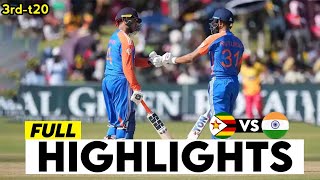 India Vs Zimbabwe 3rd T20 Highlights 2024  India Vs Zimbabwe 2024  Ind Vs Zim Highlights [upl. by Martica923]