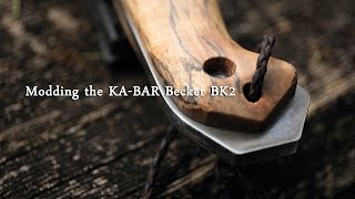 野遊び用ナイフに改造 Modding the KABAR Becker BK2 [upl. by Christenson346]