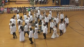 Boothbay high school graduates follow tradition of the Grand March [upl. by Yruj]