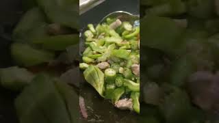 Ginisang okra at ampalaya fypspotted fypviral foodlover cooking fyp nenejulesvlog [upl. by Lilak]