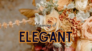 What is the meaning of Elegant [upl. by Janela]