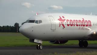 Corendon Airlines Europe B737800 Landing Groningen Airport Eelde [upl. by Amsab]