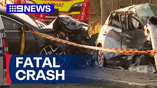 Allegedly disqualified driver arrested after man killed in Sydney car crash  9 News Australia [upl. by Nevai379]