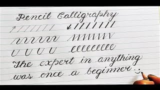 Pencil Calligraphy  Calligraphy for beginners  Hand Lettering Practice  handwriting Practice [upl. by Debi]