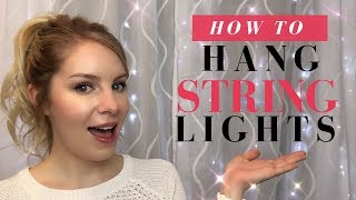 HOW TO HANG CURTAIN LIGHTS ON WALL [upl. by Cyndie563]