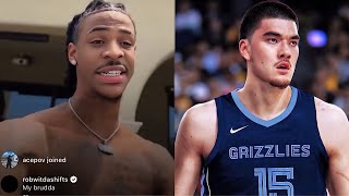 Ja Morant Reacts to Grizzlies Drafting 7’4” Zach Edey No 9 Overall [upl. by Vigen362]