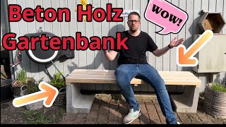 DIY Gartenbank  Sitzbank aus Holz und Beton  tobiebel Deichwerkstatt [upl. by Aneelas]