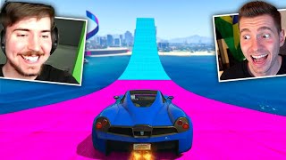 GTA V Online LIPÃO vs MrBeast  CORRIDA de MEGA RAMPA [upl. by Dyrrej]