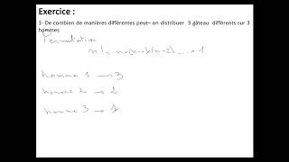 Analyse combinatoire Exercice 1 Partie 1 [upl. by Ainerbas]