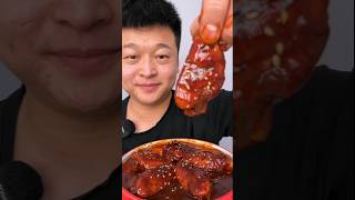 Gravy filled chicken wings mukbang short [upl. by Pironi992]