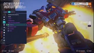 Optimus Prime Reinhardt Showcase  Overwatch 2 x Transformers Gameplay [upl. by Hairej]