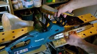 makita uc3541a corded chainsaw simple maintenance tips tightening the chain [upl. by Azilef]