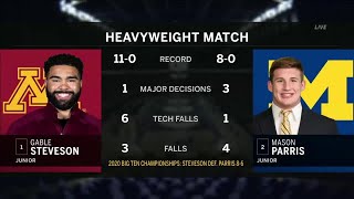 HWT 1 Gable Steveson Minnesota vs 2 Mason Parris Michigan  2021 B1G Wrestling Championships [upl. by Caleb]