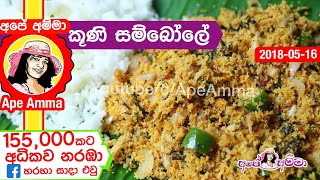 ✔‍ කූණි සම්බෝලේ Small dried shrimp sambol by Apé Amma kooni sambol [upl. by Aes]