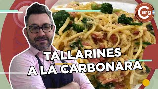 TALLARINES A LA CARBONARA CON BRÓCOLI Y ESPINACA [upl. by Meehar]