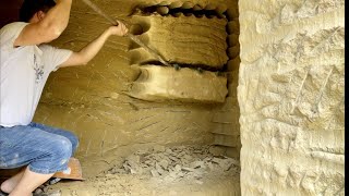 Carving a Cliffside Stone House Exciting New Stairway and Doorway Opening on the First Floor 🏔️🚪✨ [upl. by Rotberg]