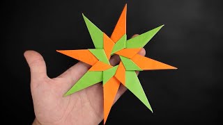 Origami 8Pointed Ninja Star  Shuriken  How to fold [upl. by Center]