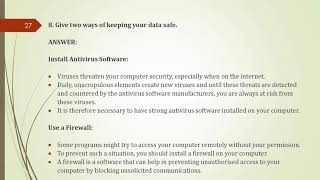 CLASS 10 INFORMATION TECHNOLOGY 402 PART B UNIT 4 CHAPTER 22 INTERNET SECURITY SOLUTION [upl. by Hewart]