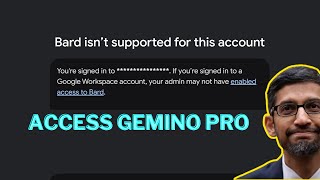 Fix  Bard isn’t supported for this account  Gemini Pro Access [upl. by Anelliw]