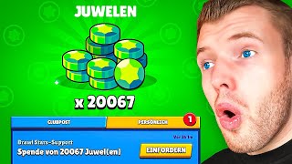 20000 JUWELEN von BRAWL STARS BEKOMMEN 😱 [upl. by Yecal]