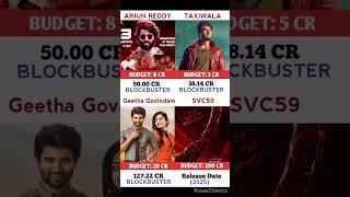 Arjun Reddy Vs Taxiwala Vs Geetha Govindam Vs SVC59 Movie Comparison  BoxOffice Collection shorts [upl. by Naej849]