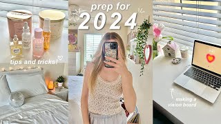 PREP WITH ME FOR 2024 🌟 vision board reflecting tips and tricks motivation [upl. by Lauro]