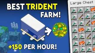 Minecraft BEST Trident Farm Tutorial  NEW  150 PHR [upl. by Annunciata]