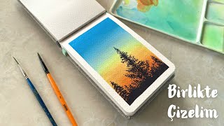 Bunu Herkes Çizer Kolay Guaj Boyama🌄 Easy Painting for BeginnersStep by Step Tutorial [upl. by Algie]