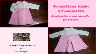 cappottino per bimba alluncinetto tutorial parte 23 [upl. by Nazay705]