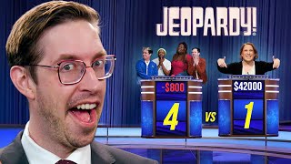 Try Guys vs Amy Schneider • Jeopardy 4 vs 1 [upl. by Dorehs]