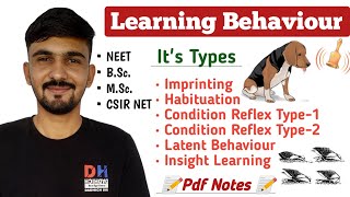 Learning Behaviour In Animals  Learning Behaviour amp Its Types  Ethology  By Dadhich Sir [upl. by Musetta427]