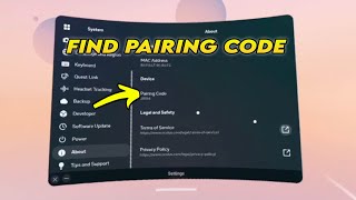 Oculus Meta Quest 2  How to Find Pairing Code [upl. by Ylaek]