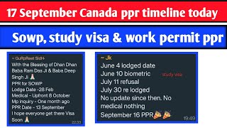 17 September Canada sowp ppr timeline  Todays ppr timeline canada  Sowp ppr timeline today 1 [upl. by Whitten]