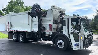 Casella Waste Mack LR McNeilus ZR Side Loader Garbage Truck Packing Out [upl. by Anert]