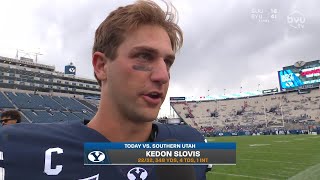 Kedon Slovis Postgame SUU vs BYU [upl. by Ilac]