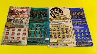 SAT BIG GAME 167 MONOPOLY SECRET VAULT YEAR FOR LIFE GOLD RUSH FL Lottery Scratchers [upl. by Beaumont36]