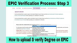 EPIC Credential Verification  How to upload and verify Medical Degree on EPIC [upl. by Retsel]