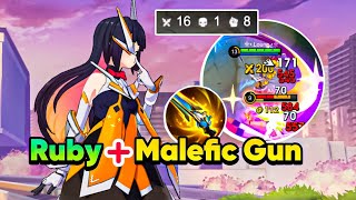 I Tried Using MALEFIC GUN on Ruby  Mobile Legends [upl. by Enavi]