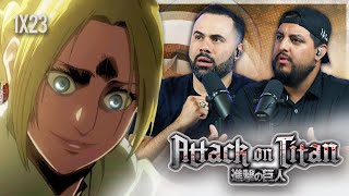 Our First Anime  Attack On Titan 1x23 quotSmilequot Reaction [upl. by Suoicerpal]