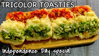 TRICOLOR recipes  Tricolor toasties  tricolour food recipes  tricolour food for Independence Day [upl. by Dlaregztif]