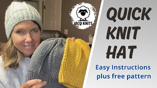 A quick and easy knitted hat The Slip and Purl Hat [upl. by Eigriv531]