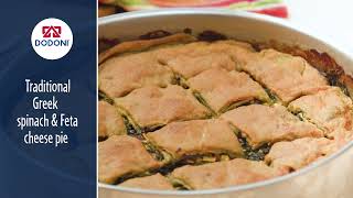 Traditional Greek spinach amp Feta cheese pie  DODONI [upl. by Ayekehs]